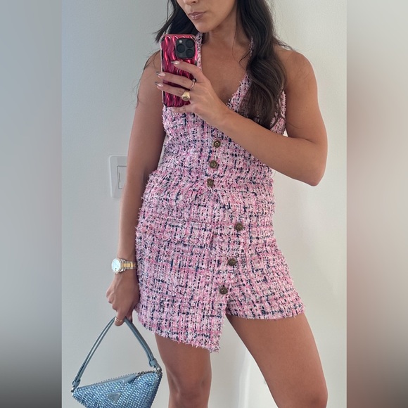 Aqua Set in Pink and Navy Tweed size small - Picture 6 of 9